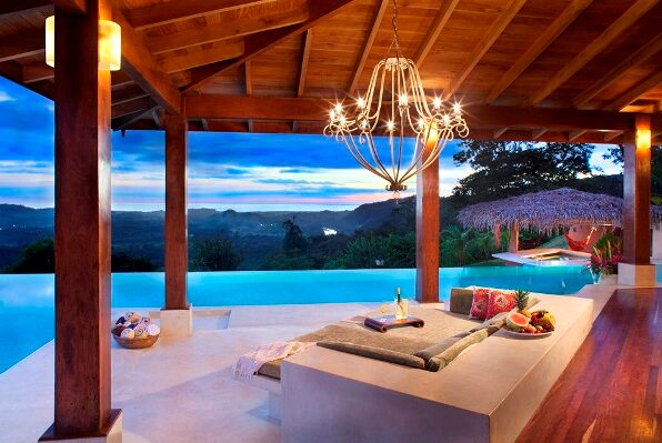 Enjoy beautiful mountain top ocean views from your infinity pool at Finca Austria, Nosara, Costa Rica